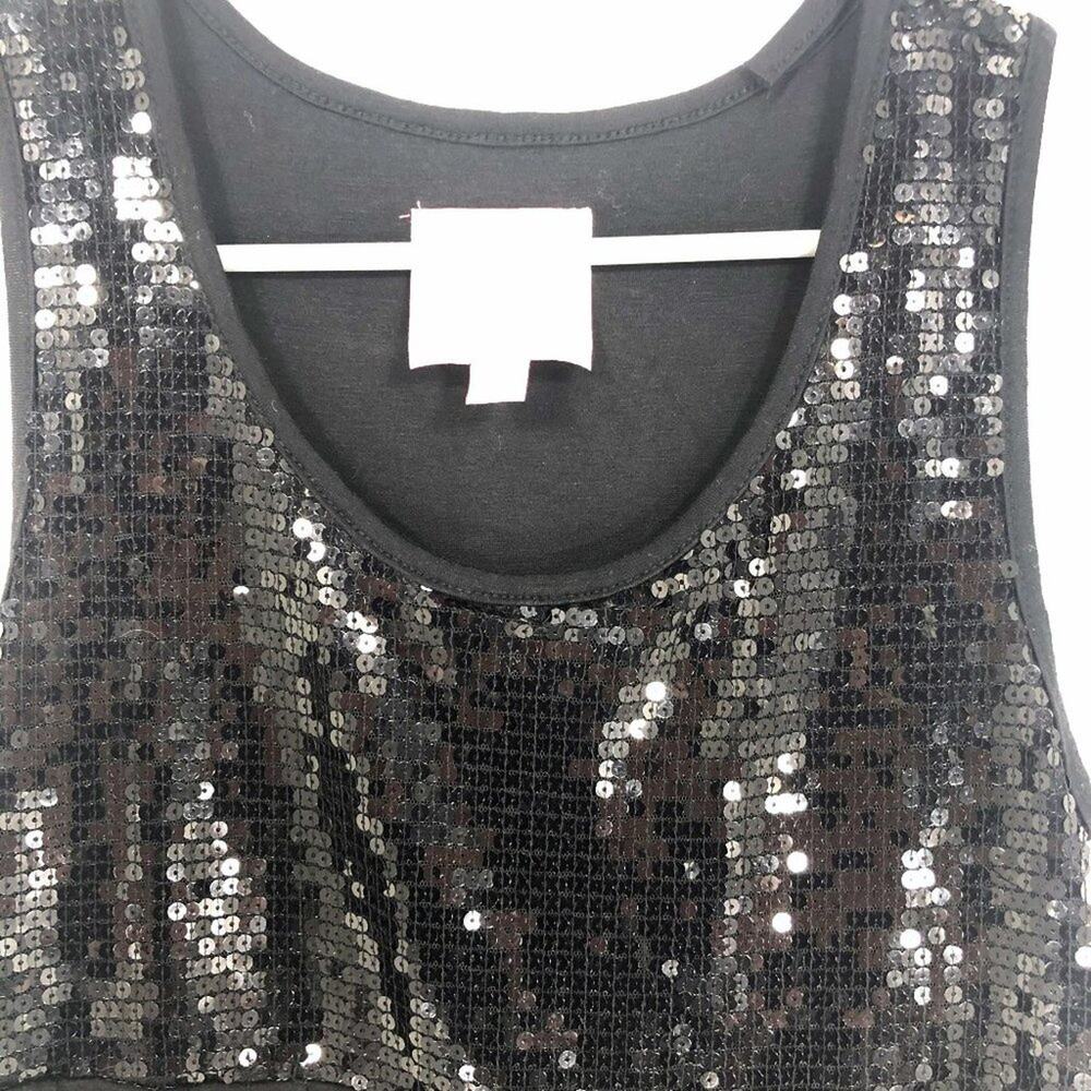 Romeo & Juliet LBD Couture Black Sequin Empire Style Shift Dress